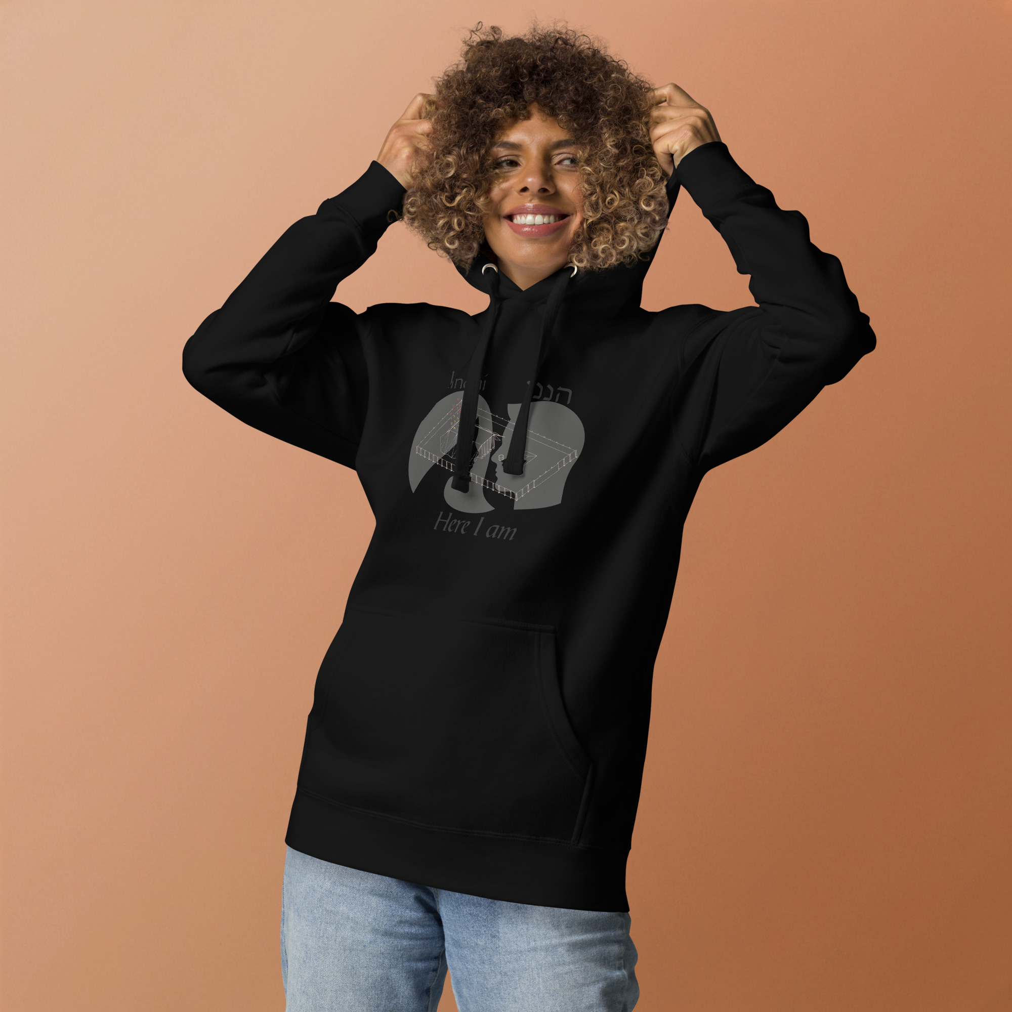 Here I am “Hineni” Unisex Hoodie - Image 3