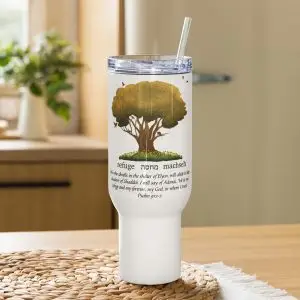 Refuge Tree Travel Mug with a Handle