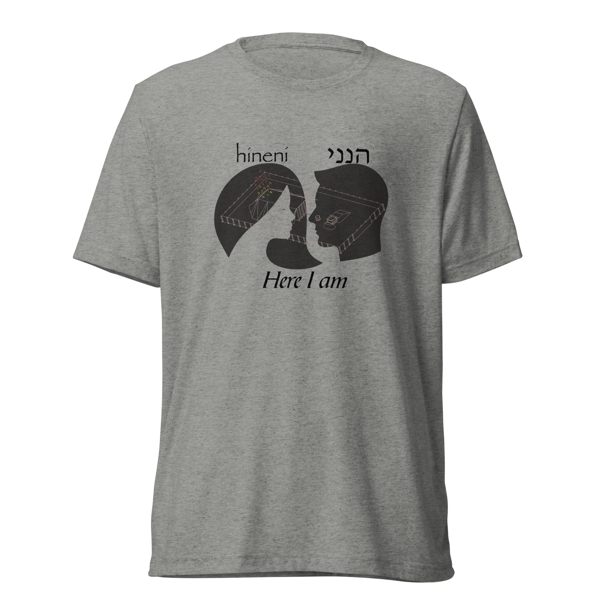 Hineni “Here I am” Men’s Short Sleeve Tri-blend T-shirt - Image 3