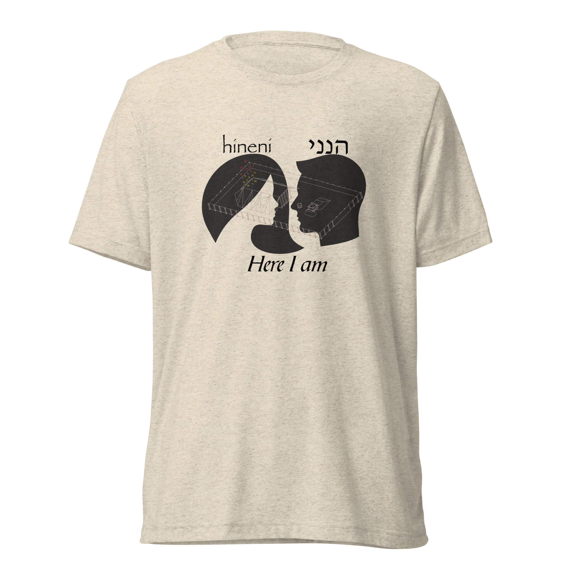 Hineni “Here I am” Men’s Short Sleeve Tri-blend T-shirt - Image 5
