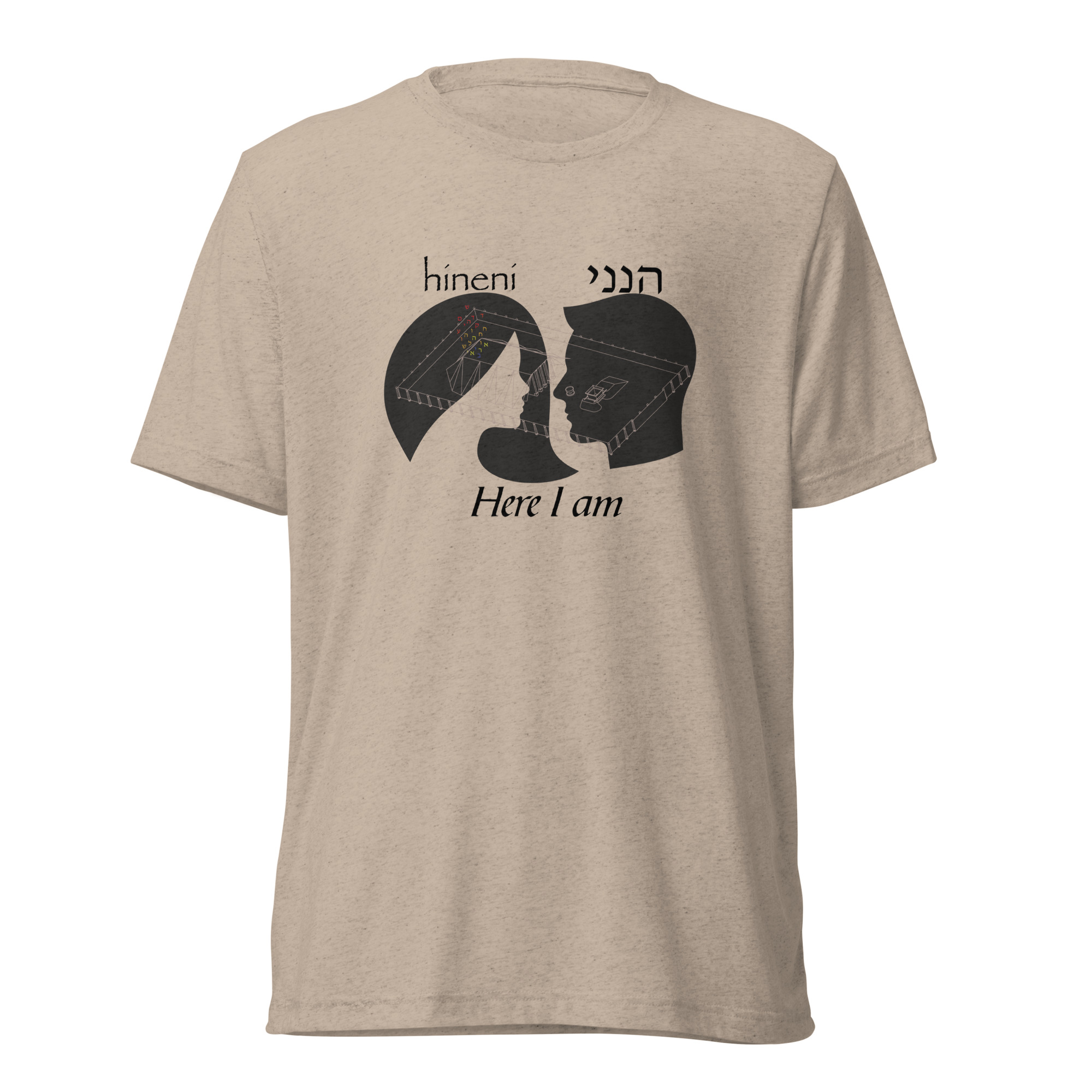 Hineni “Here I am” Men’s Short Sleeve Tri-blend T-shirt - Image 4