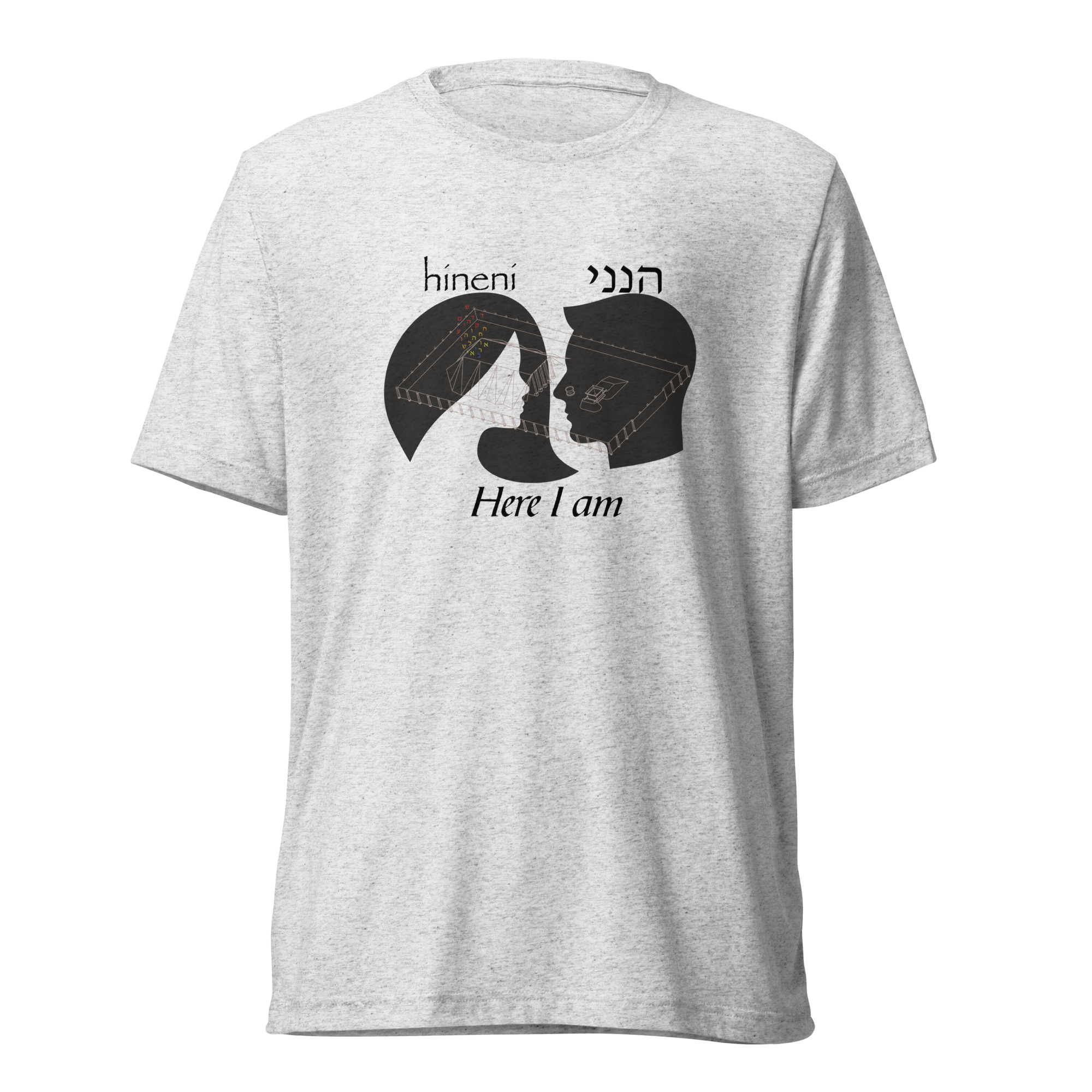 Hineni “Here I am” Men’s Short Sleeve Tri-blend T-shirt - Image 6
